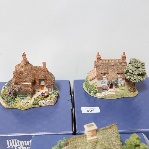 604 - 3 Lilliput Lane cottages - Cherry Blossom cottage, Cruck End, and Gertrude's Garden, boxed