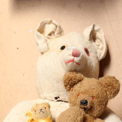 618 - A straw-filled teddy bear, 62cm, and 2 others