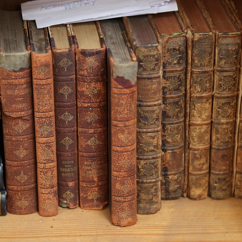 638 - Early leather-bound volumes, History of England, a self-help book, The Compleat Walton etc