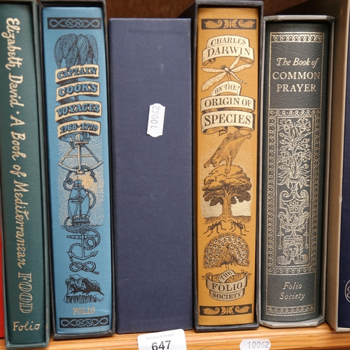 647 - Various folio edition, including Charles Darwin, Origin of Species, Shelley, and 2 leather-bound boo... 