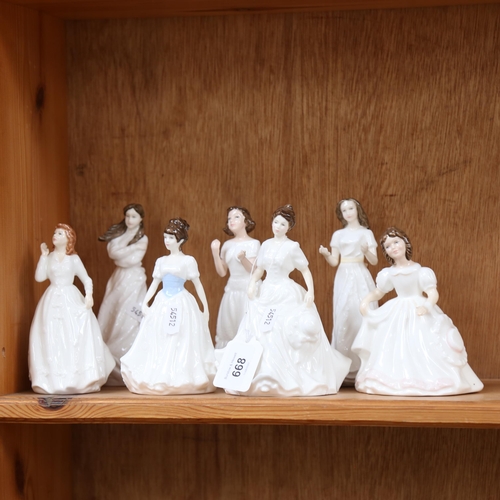 668 - A group of 7 Royal Doulton figures, including Joy and Melody