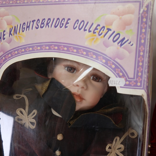 689 - 4 boxed modern collector's porcelain headed dolls - Palmary and Knightsbridge Collections, approx he... 