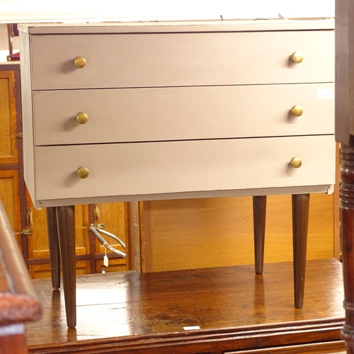 2649 - A 3-drawer painted chest, W75cm, H73cm, D43cm