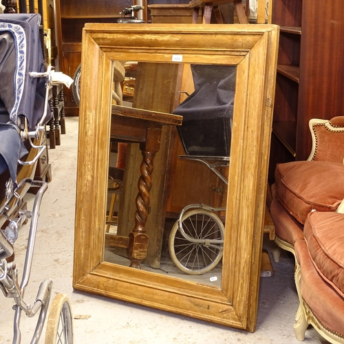 2659 - A Vintage pine-framed wall mirror, W75cm, H101cm