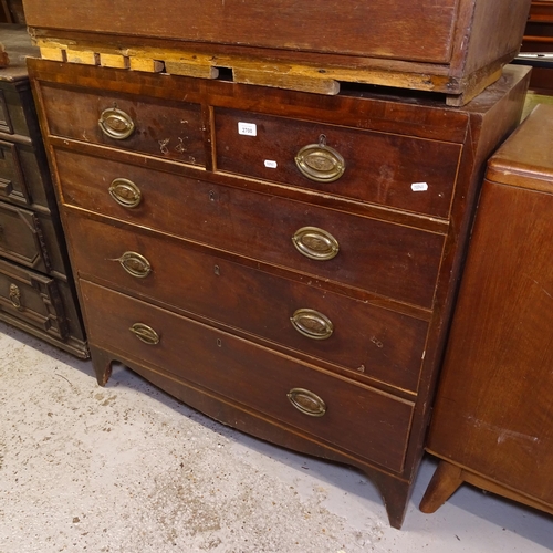 2700 - A Regency mahogany 5-drawer chest, on bracket feet, W99cm, H96cm, D50cm