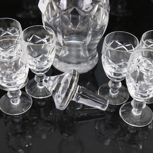 750 - Waterford Crystal decanter and stopper, 33cm, and 6 matching Port glasses