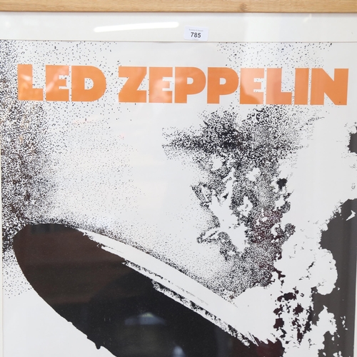 785 - A framed Led Zeppelin poster, height 103cm overall