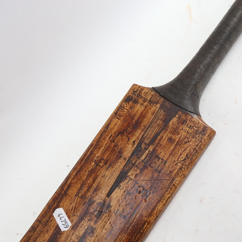 796 - A Slazenger Vintage cricket bat signed by Len Hutton