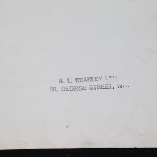 195 - 2 sheets of original pen and ink designs for postage stamps, stamps verso for Kearley Ltd London