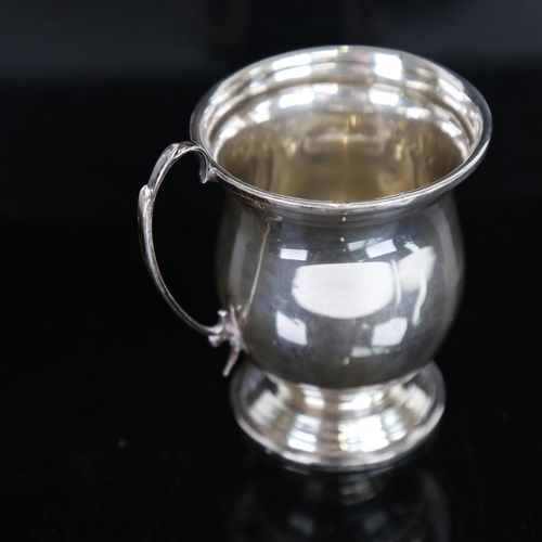 1043 - An Elizabeth II silver christening tankard, maker's marks B & Co, hallmarks Birmingham 1961, height ... 