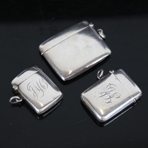 1060 - 3 silver Vesta cases, 2.4oz total (3)