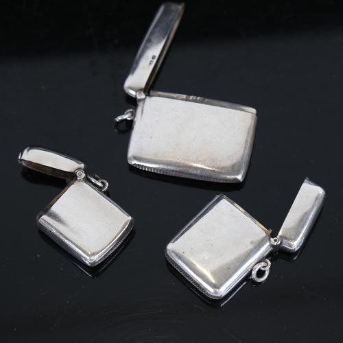 1060 - 3 silver Vesta cases, 2.4oz total (3)