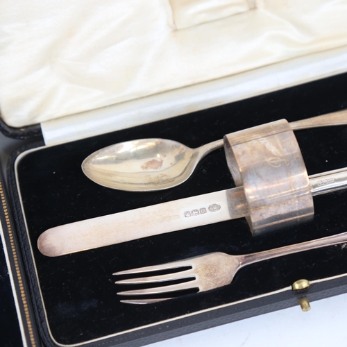 1076 - 2 cased silver christening sets, 3.6oz weighable