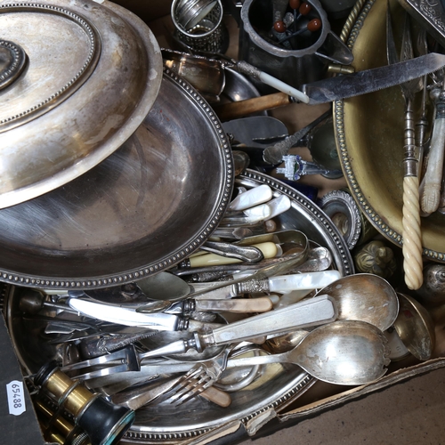 896 - Silver plated cutlery, entree dishes etc (boxful)