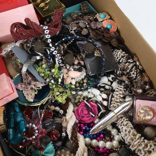 910 - A large quantity of mixed costume jewellery, wristwatches, compacts etc