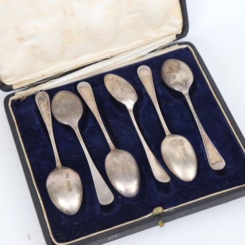 935 - A cased set of 6 silver teaspoons, Birmingham 1919