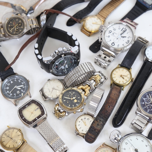 992 - A quantity of various wristwatches, including Longines, Seiko, imitation luxury brands (boxful)