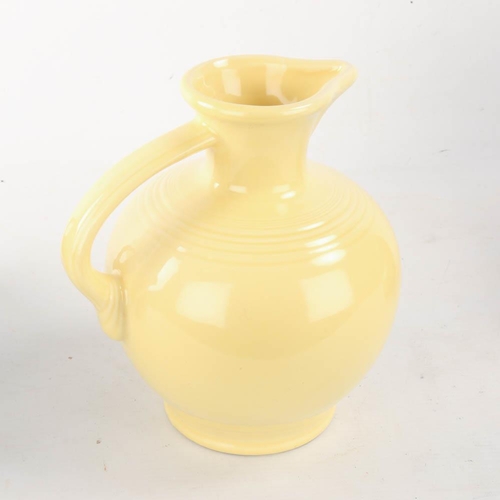 2066 - FREDERICK HURTEN RHEAD for HOMER LAUGHLIN, USA, 3 Fiesta ware pottery jugs, tallest 20cm.