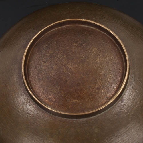 2077 - PABST, a brutalist bronze bowl, signed, diameter 20cm