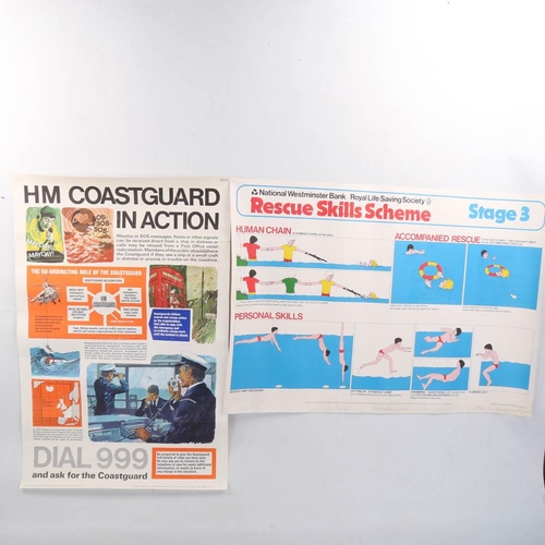 2081 - 5 original 1970s' public information posters, 4 Life Saving Society and 1 HM Coastguard, largest 42 ... 