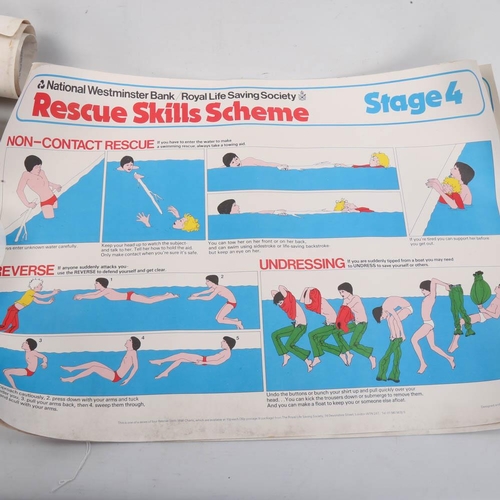 2081 - 5 original 1970s' public information posters, 4 Life Saving Society and 1 HM Coastguard, largest 42 ... 