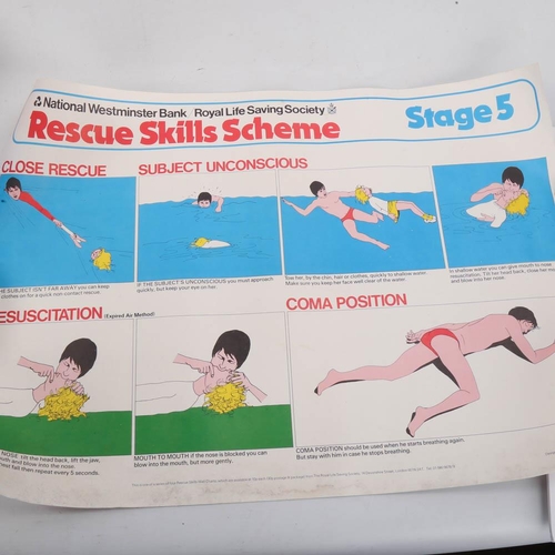 2081 - 5 original 1970s' public information posters, 4 Life Saving Society and 1 HM Coastguard, largest 42 ... 