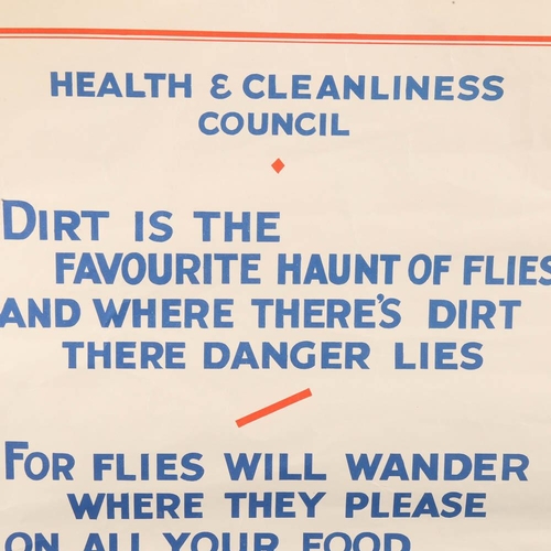 2087 - 1920's/30's original poster, Health and Cleanliness Council 'Dirt is the favourite haunt of flies', ... 