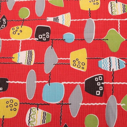 2105 - A 1950s' fabric/curtain panel, 87 x 92cm