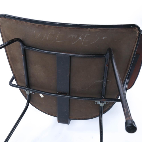 2118 - A 1950s' iron rod frame armchair, with sprung back seat, height 84cm