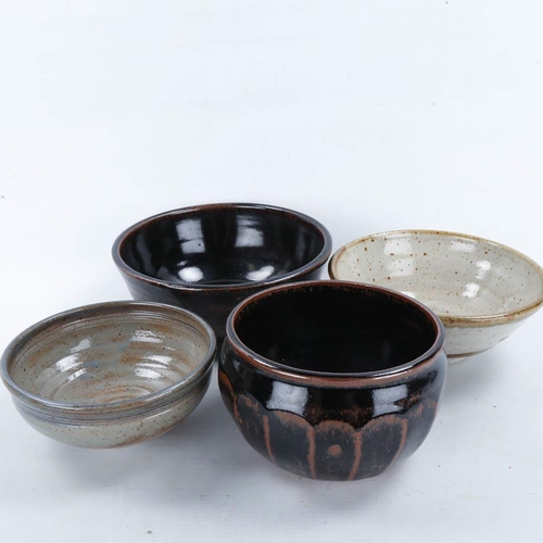 2133 - 4 pieces of British Studio Pottery bowls, including Vicky Buxton, all with makers marks, largest dia... 