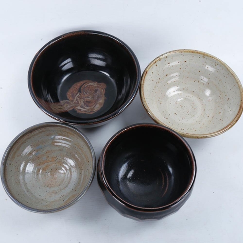 2133 - 4 pieces of British Studio Pottery bowls, including Vicky Buxton, all with makers marks, largest dia... 