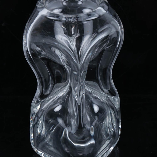 2135 - A Whitefriars Glass Glacier decanter, and a vintage Glug decanter with polished pontil, tallest 27cm