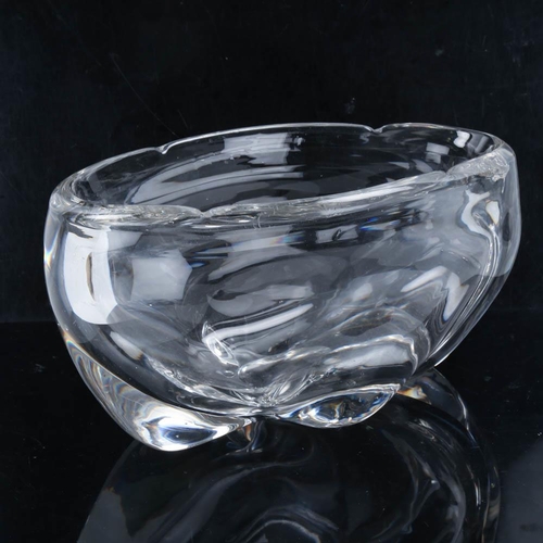 2144 - WHITEFRIARS GLASS, 3 pieces, including sapphire blue posy vase and a Hogan lobed bowl, tallest 22cm