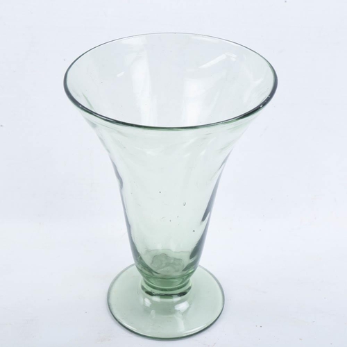 2145 - WHITEFRIARS GLASS, 3 mid-century sea green pieces, tallest 18cm