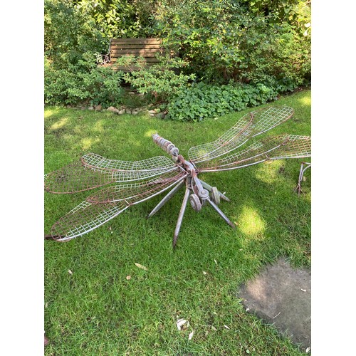 2551 - An unusual wirework garden sculpture of a dragonfly, by Ptolemy Elrington W180cm