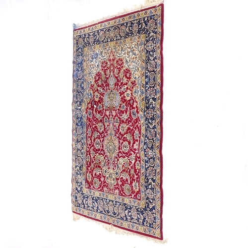 2341 - A cream and blue ground Yashan rug, 170cm x 105cm