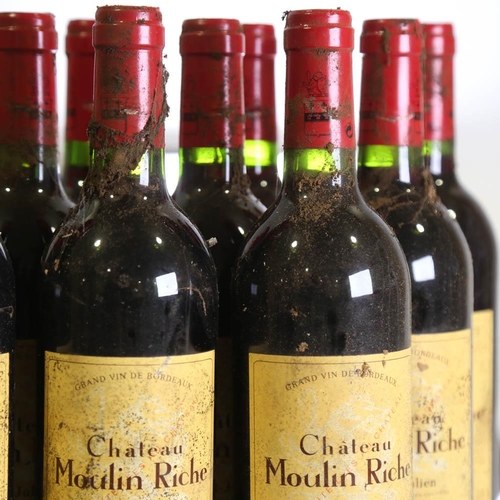 1034 - 12 bottles Chateau Moulin Riche 2000, St Julien, Bordeaux