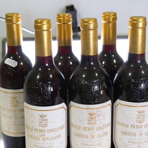 1035 - 12 bottles of Chateau Pichon Longueville, 1998 Comtesse de Lalande, 2nd Growth, Grand Cru Classe, Pa... 