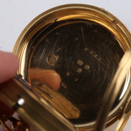 65 - A mid 19th century 18ct gold open face keywind pocket watch, two colour gold dial with applied Roman... 