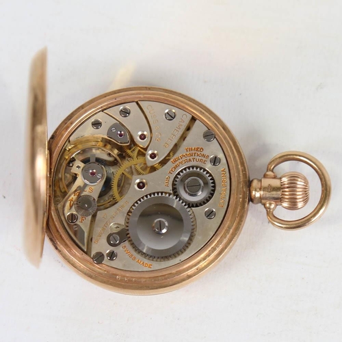 66 - ROLEX - an early 20th century 9ct gold half hunter pocket watch, retailed by Camerer Cuss & Co of Ux... 