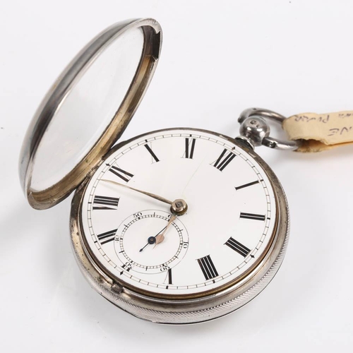 71 - A Victorian silver-cased open face keywind pocket watch, by Dean of Old Jewry, London, white enamel ... 