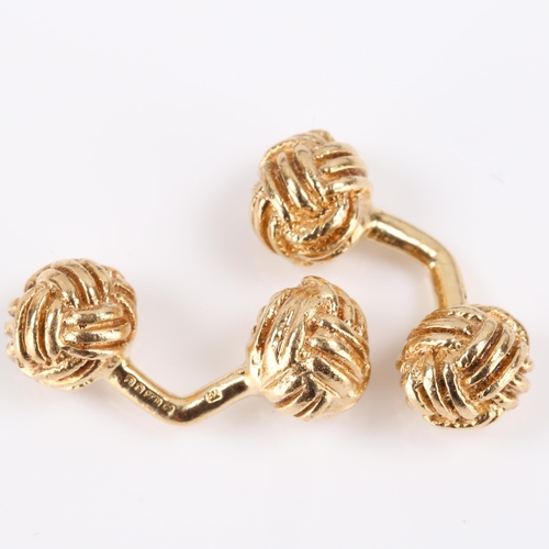 118 - A heavy pair of late 20th century 9ct gold curved dumbbell style cufflinks, maker's marks TF, hallma... 