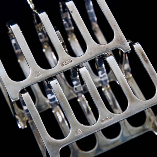 144 - A set of 4 George VI silver 5-bar toast racks, by Adie Brothers Ltd, hallmarks Birmingham 1939, leng... 