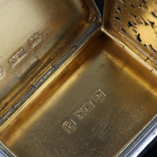 163 - NATHANIEL MILLS - a William IV silver 'Castle-top' vinaigrette, Kenilworth Castle, rectangular form ... 