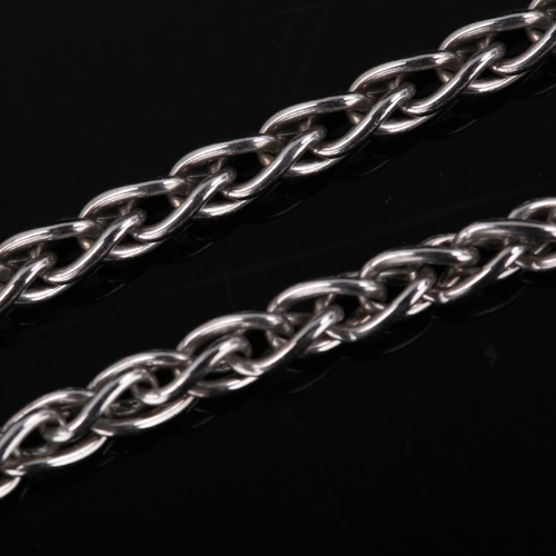 180 - A 9ct white gold link chain bracelet, bracelet length 20cm, 10g