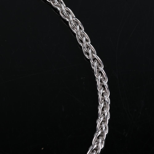 181 - A 9ct white gold link chain bracelet, bracelet length 18cm, 6.8g