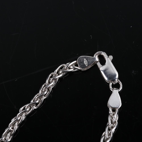 181 - A 9ct white gold link chain bracelet, bracelet length 18cm, 6.8g