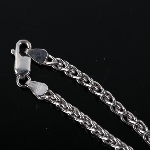 181 - A 9ct white gold link chain bracelet, bracelet length 18cm, 6.8g