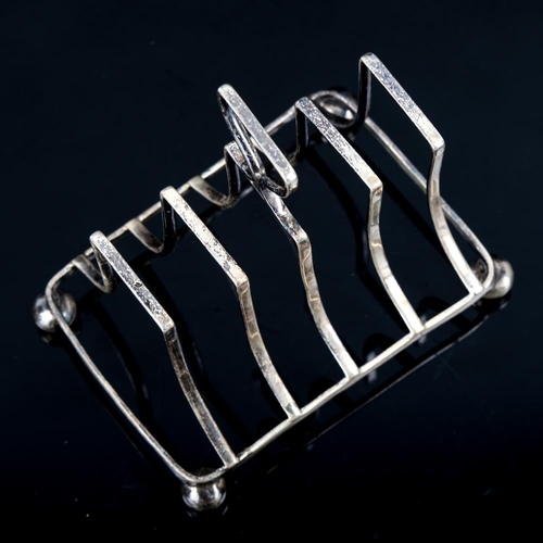 183 - A Victorian silver 5-bar toast rack, by James Deakin & Sons, hallmarks Sheffield 1892, length 9.5cm,... 