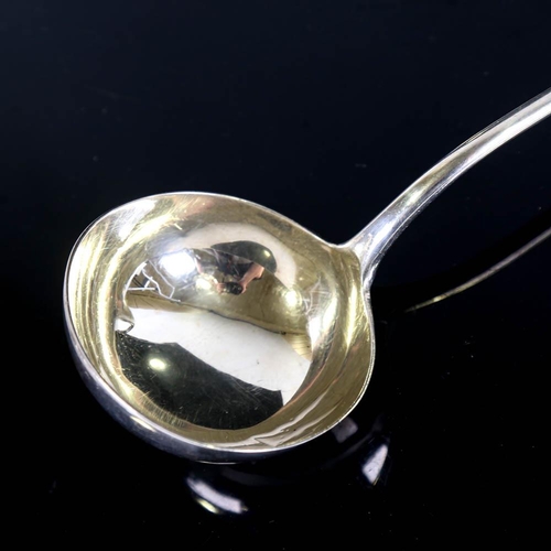 202 - A Victorian silver Old English pattern soup ladle, by Charles Boyton II, hallmarks London 1892, leng... 